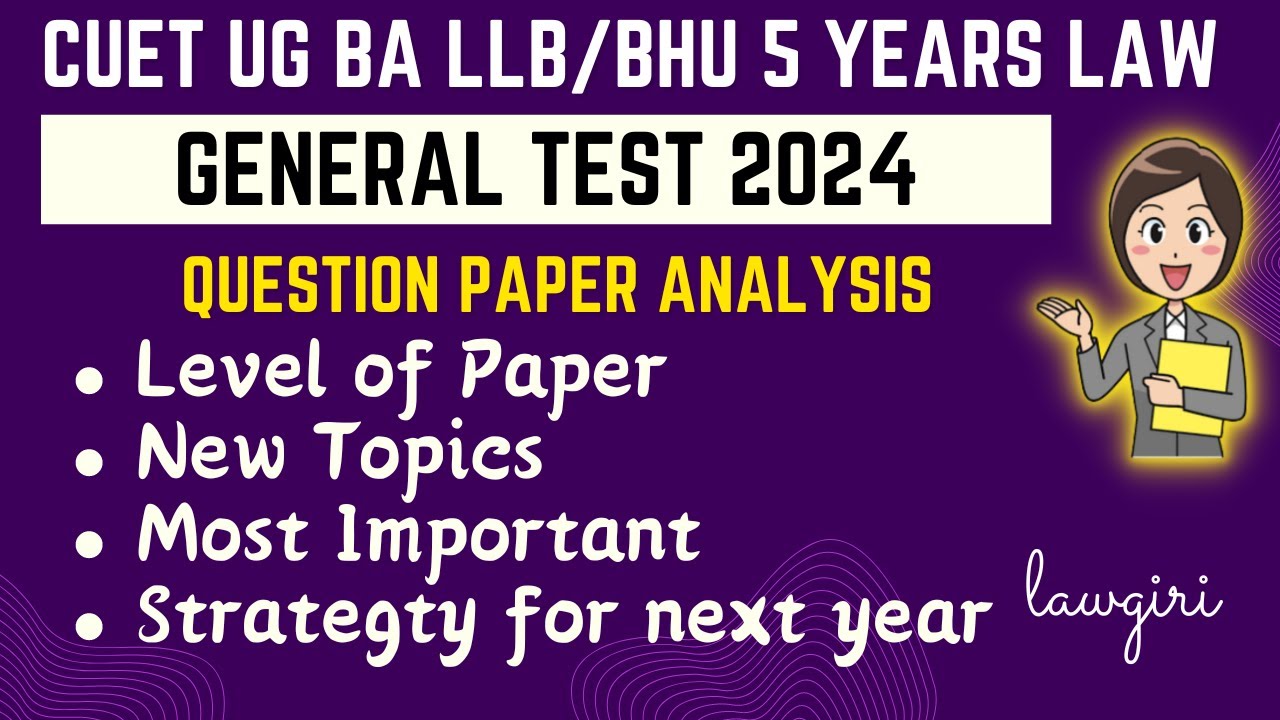 CUET UG BA LLB General Test 2024 Question Paper|How to study for BHU ...