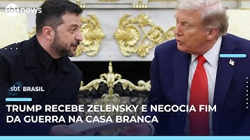 Trump recebe presidente da Ucrânia na Casa Branca para negociar fim da guerra | #SBTBrasil
