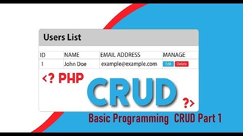 Basic Programming  CRUD Part 1