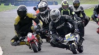 GIANTS racing motorcycles in AMAZING RACE! Cool FAB Minibike Champs. 2018, Rd 8, Tattershall