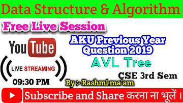 Data Structure and Algorithm | University Question 2019 Based On AVL  Tree  and BST | AKU | DSA