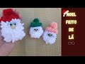 Natal : Noel de óculos feito de Lã. Gnomo de Natal muito Fofo🎅🎄