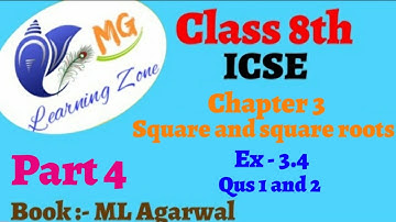 Class 8th | Ch-3 Squares and Square Roots | Ex 3.4 | Qus 1 and 2
