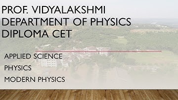 DCET Applied Science Physics Modern Physics
