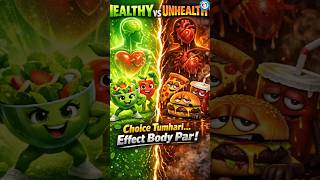 “Healthy 🥗 vs Unhealthy 🍔 – Tum kya choose karoge?”#shorts#ai#explore#trending#daily#foryou#cartoon
