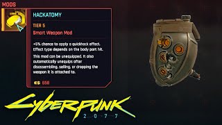 Cyberpunk 2077 | "HACKATOMY" Full Breakdown on How It Works! NEW Iconic Smart Weapon Mod!