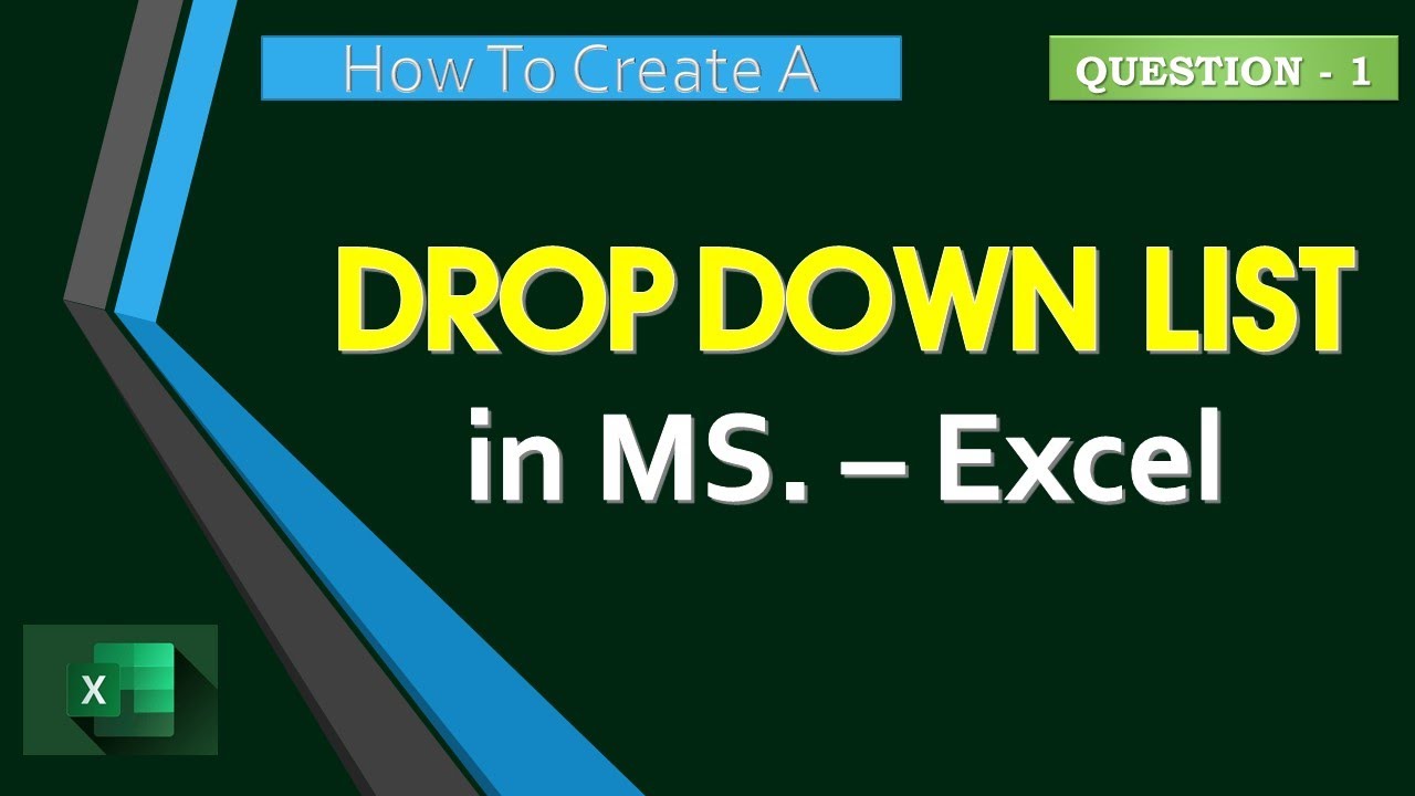 How to Create a Drop-Down List in Excel - YouTube