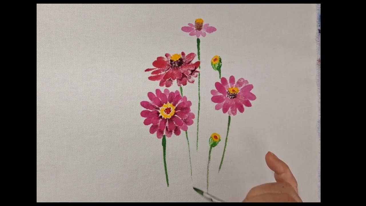 @love59rldjr8797)#원터치기법 #꽃그림감상 #백일홍꽃