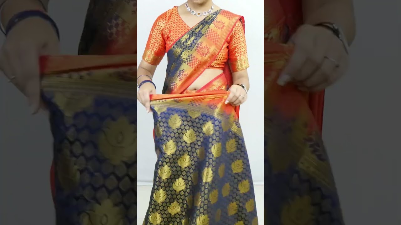 Вирусный лайфхак по драпировке сари! (Без булавки, очень быстро) 