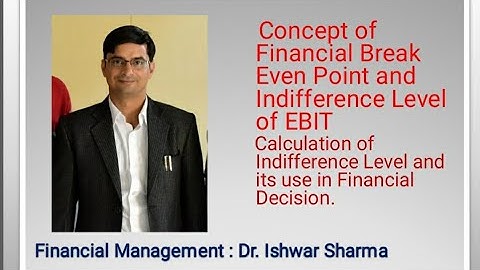 Financial Break Even Point and Indifference level of EBIT