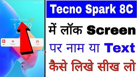 tecno spark 8c me lock screen par text kaise likhe।। add text/name on lock screen in Tecno Spark 8c