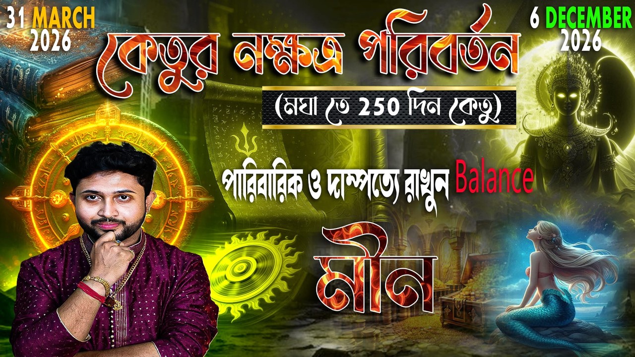 মীন রাশি (PISCES)।কেতুর নক্ষত্র পরিবর্তন  (মঘা তে 250 দিন কেতু) ।