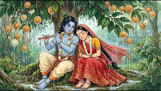 Monsoon in Vrindavan: Radha Krishna Forest Ambience &amp; Rain ASMR | Ghibli Relaxing