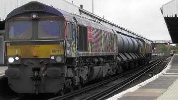GBRf 66718 & 66724 pass Broadstairs with 4-Tone on RHTT Duty (3W74) 9/10/16