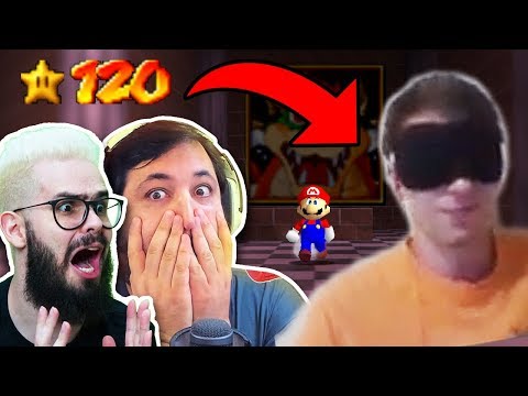 r joga 'Mario 64' de olhos vendados no modo speedrun