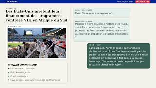 B1 French Us Stops Money For Hiv Help In South Africa Todays News Listening Practice