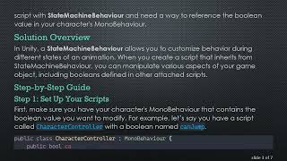 How to Change Boolean States with StateMachineBehaviour in Unity
