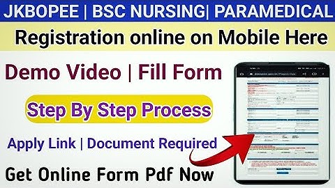 Jkbopee Bsc Nursing Registration on Mobile| Step By Step Demo Video | Apply Link | Jkbopee Fil Form