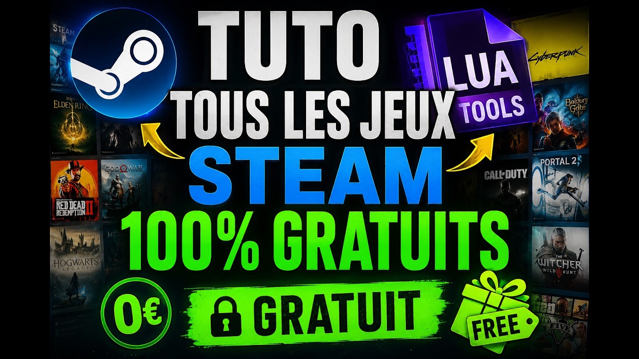 TUTO : tous les jeux Steam 100 % gratuits avec Lua Tools - YouTube