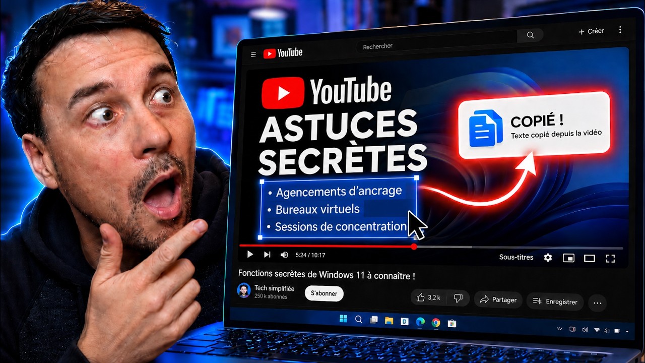 Commemt Copier du texte directement d'une une vidéo YouTube