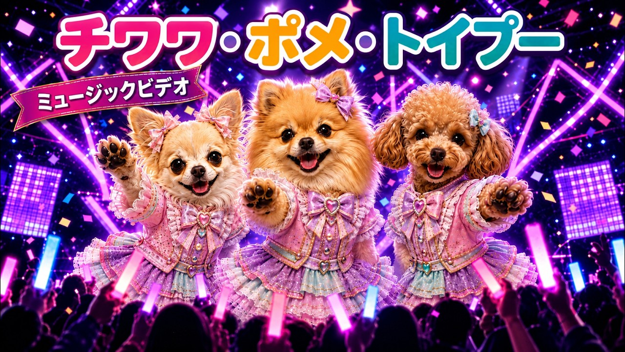 MV風】チワワ・ポメラニアン・トイプードルのキラキラMV｜かわいい犬の