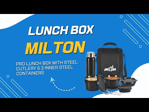 Milton Pro Lunch Box with Steel Cutlery & 3 Inner Steel Containers⚡️ ₹775