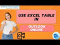 Add excel table in to outlook online  how to insert excel sheet in to body of the outlook email