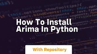 how to install arima in python