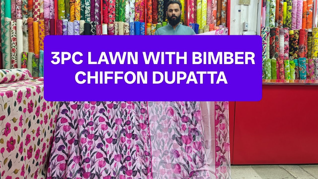 MOST TRENDING DESIGN 3PC LAWN FULL SUIT WITH CHIFFON DUPATTA MURREE ROAD RWP CHINA CENTER SHOP 7 8 9