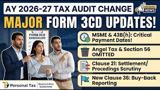 Form 3CD Changes AY 2026-27 | 9 Major Tax Audit Changes Every CA Must Know! #taxaudit #latestchanges Guide