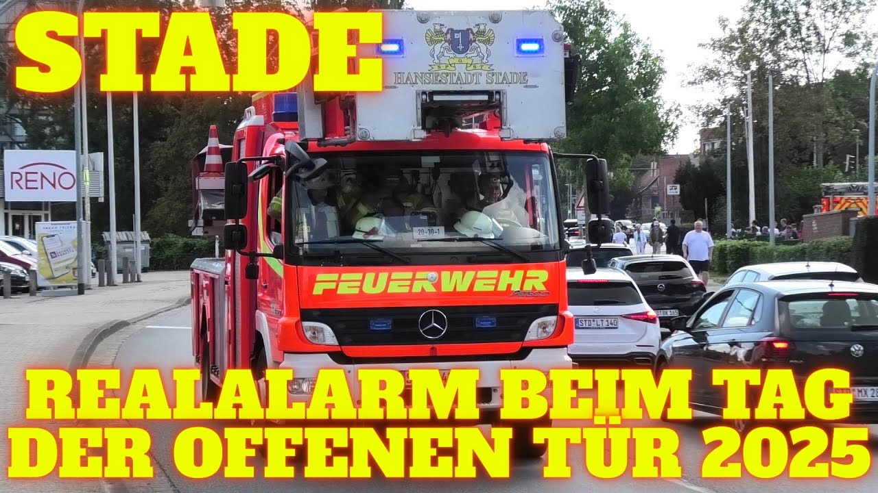 [REALALARM am TAG DER OFFENEN TÜR] DACHSTUHLBRAND ALARM FEUERWEHR STADE + ALARMÜBUNGEN JF/-FF...