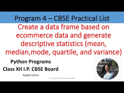 Python Program#4 -To create a Dataframe for Ecommerce data and perform mean,median,mode,quartiles
