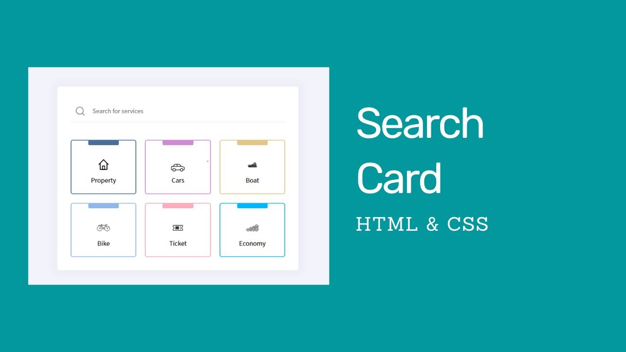 Search Type Css Design UI Design 101 | Search Card with CSS Grid and Flexbox | HTML, CSS - YouTube