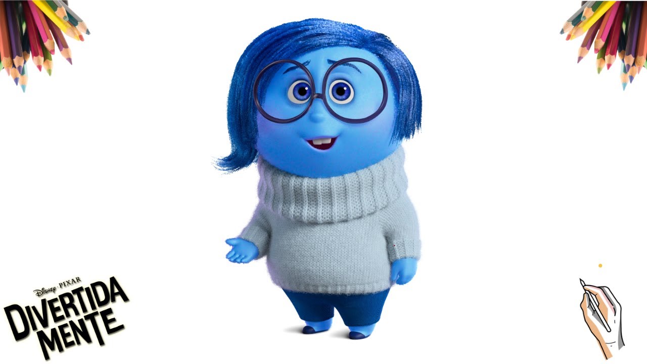 Como Colorir a Tristeza 💙 (Divertida Mente | Inside Out – Disney Pixar ...