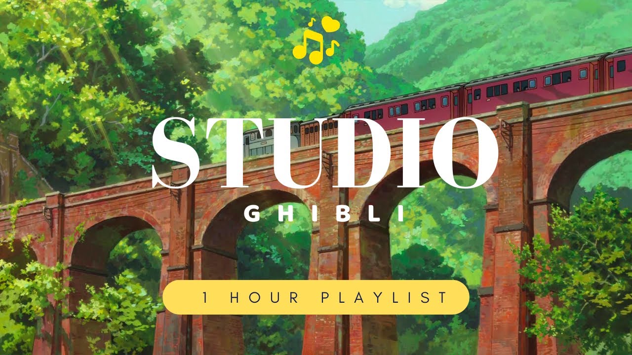 Studio Ghibli Playlist (1 Hour of Relaxing Studio Ghibli Piano) 🍀🍀