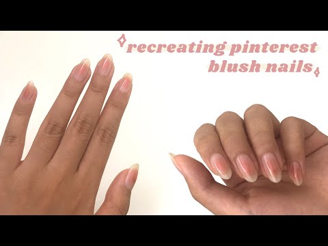 recreating aesthetic pinterest blush nails at home✨