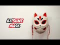 Has una máscara japonesa de zorro kitsune / Cómo hacer una máscara de Kitsune fácil y rápido🐾🐾🐾