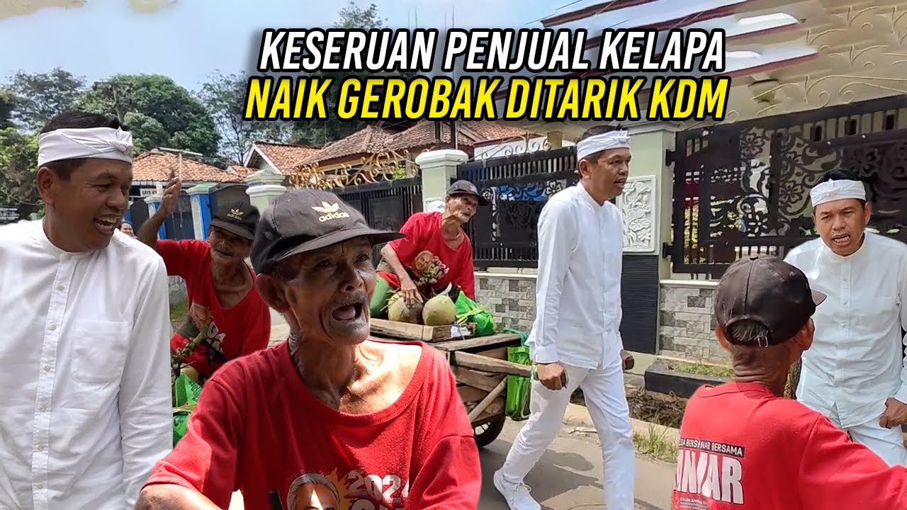 KESERUAN KI ENGKOS PENJUAL KELAPA | SAAT NAIK GEROBAK DITARIK KDM