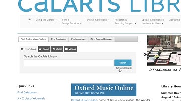 Using the CalArts Library search bar