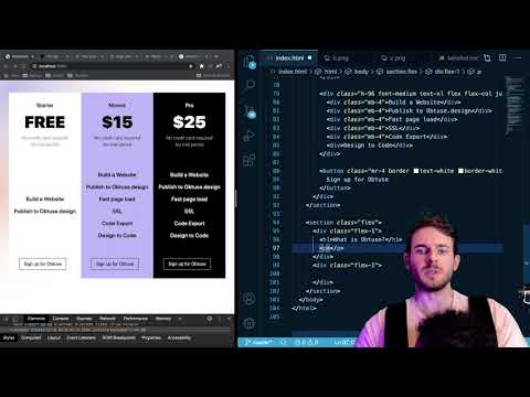 Building a Pricing Page using TailwindCSS (timelapse)