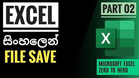Excel File Save Correctly | Zero To Hero Part 02 | Sinhala