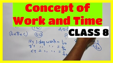 Concept of Time and Work - Chapter 13 Time and Work - CLASS 8 RS Aggarwal Maths Solutions