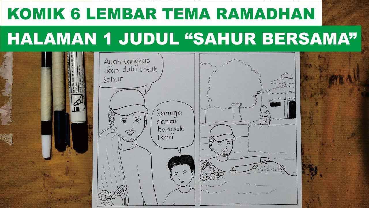 Cara Membuat Komik 6 Lembar Tema Ramadhan – Halaman 1 Berjudul Sahur ...