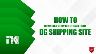 How To Download Stcw Certificate From Dg Shipping Site