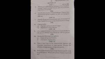 B.sc (major)botany ||question paper||jammu university||NEP||2023