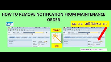 How to remove notification number from maintenance order