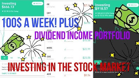 Stock market investing 100$ a week! seeking Alpha & Robinhood app. Dividend portfolio ep4