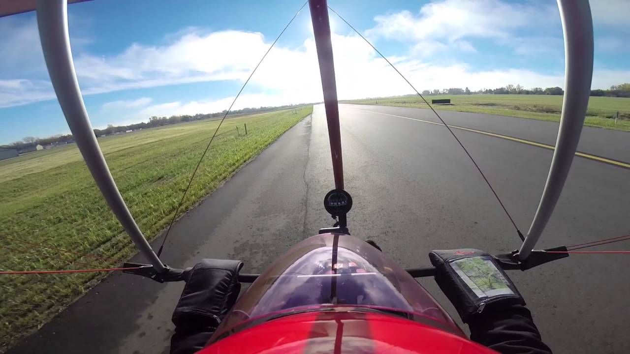 High Wind ultralight Trike Flying in Brookings South Dakota.