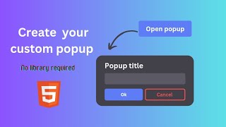 How to make popup in Html | no library required Guide