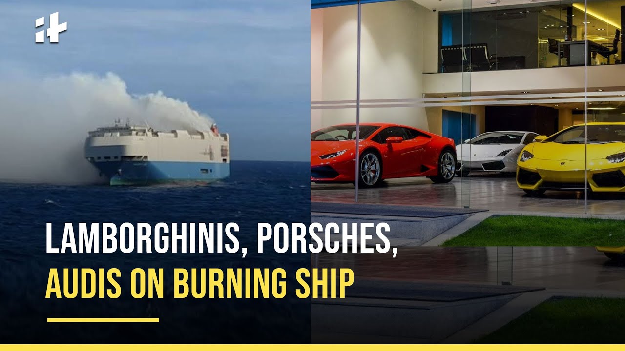 Burning Ship Drifts In Atlantic With Lamborghinis, Porsches, Audis Aboard